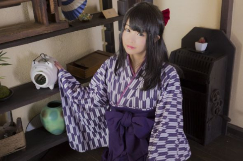 ハイカラさん　ゆる袴　大正ルームウェア Fサイズ 頭からかぶるだけで憧れのハイカラさんに！おうちで気軽に大正