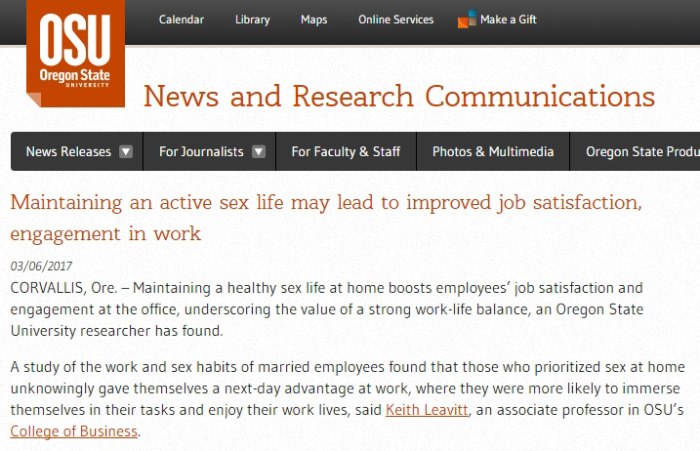 米国で「夫婦の性生活を維持すると仕事の満足度が向上」という研究結果　スマホ普及で仕事が優先されがちとの指摘も