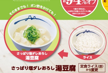 松屋　湯豆腐　ご飯