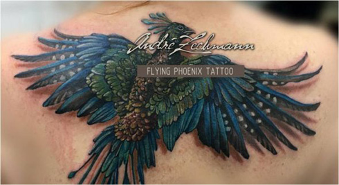 動く不死鳥タトゥー