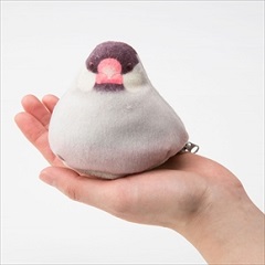 おもち文鳥のふかふかミニポーチ