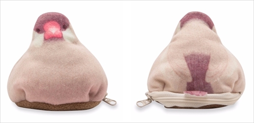 おもち文鳥のふかふかミニポーチ