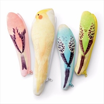 インコのふかふか　ニギコロペンポーチ