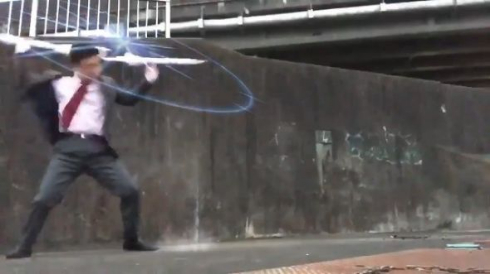 傘 アクション カサムライ サラリーマン 動画 エフェクト