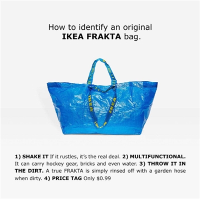 高級ブランドバッグ（26万円）がイケアのあのバッグ（99円）にそっくりだと話題　イケア「うちのは汚れたらホースで洗えます！」