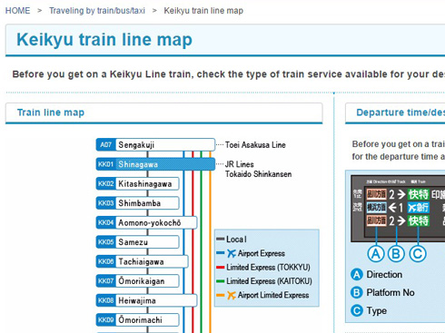 京急の英語ホームページ