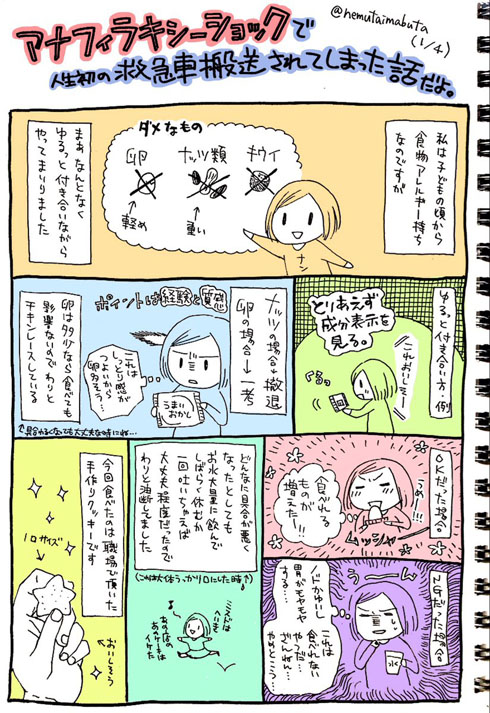 アレルギー体験漫画