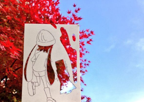 スプラトゥーン ファンアート 切り絵 四季 春夏秋冬