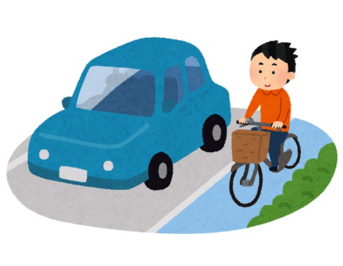 車道を走る自転車