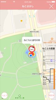 ねこもに アプリ表示例