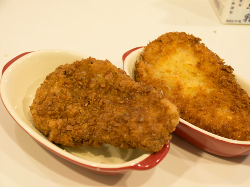 揚がったトンカツ
