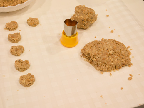 ハートで抜いた生地