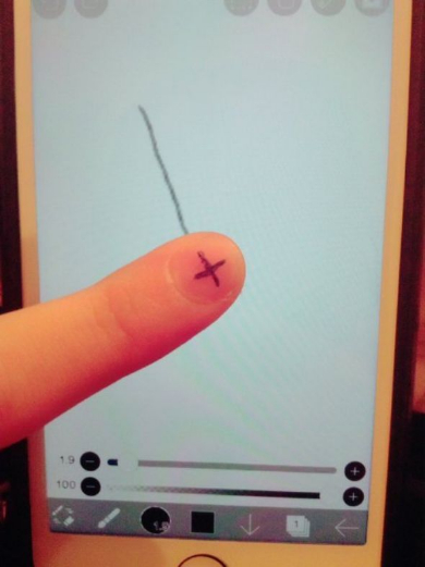 爪 十字カーソル スマホ イラスト 指