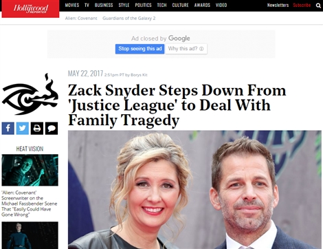 「ジャスティス・リーグ」のザック・スナイダー監督が娘の死を受け降板　後任に「アベンジャーズ」監督