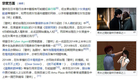 中国版ウィキペディアの「壁ドン」