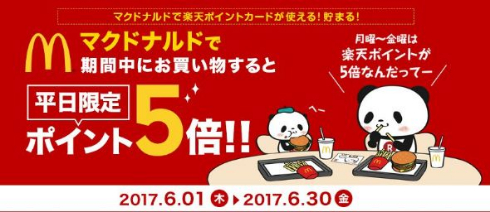 マクドナルド 楽天 ポイントカード スーパーポイント 5倍 提携