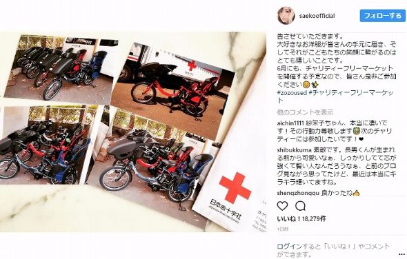 紗栄子　寄付