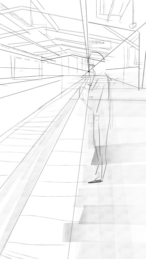 リアル過ぎる駅ホームのアニメーション