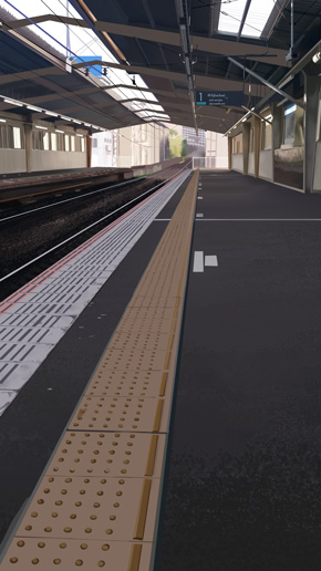 リアル過ぎる駅ホームのアニメーション