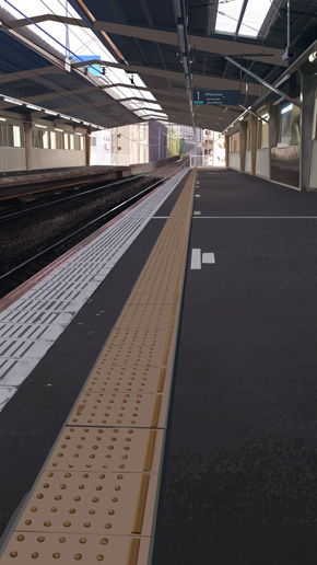 リアル過ぎる駅ホームのアニメーション