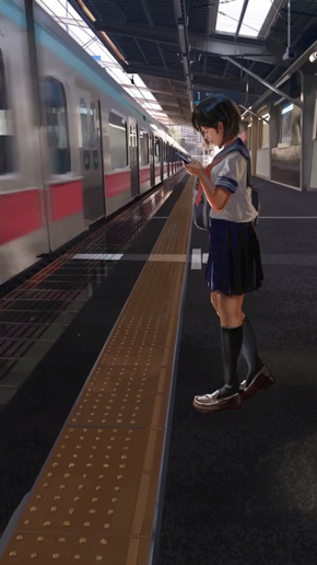リアル過ぎる駅ホームのアニメーション
