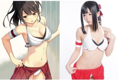 巫女さん「和風水着」