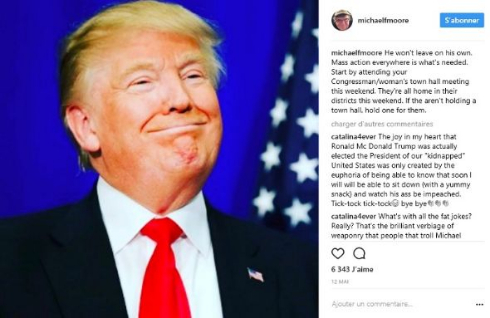 トランプ大統領を批判するマイケル・ムーア