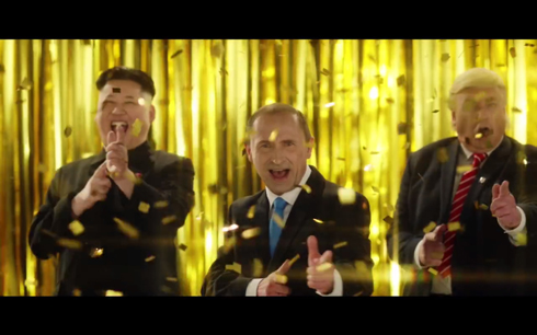 トランプ、プーチン、金正恩のそっくりさんのCM