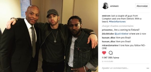 ひげを生やして誰だか分からないと話題のエミネム