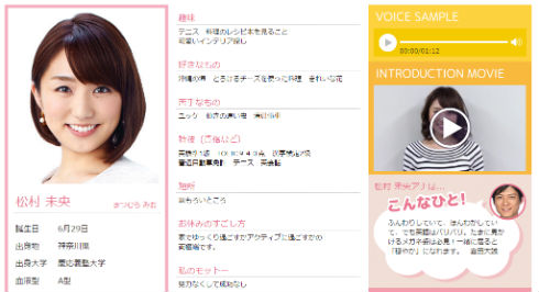 松村未央アナウンサー