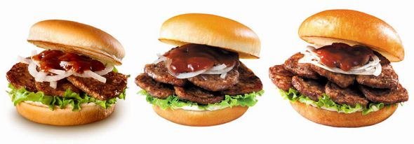 ロッテリア　パティ　3枚　5枚　7枚　やわらか焼肉バーガー