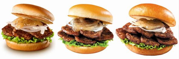 ロッテリア　パティ　3枚　5枚　7枚　やわらか焼肉バーガー