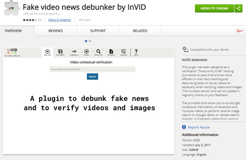 InVID、画像、動画のファクトチェック用Google Chromeプラグイン