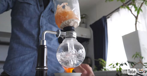 サイフォンで出汁を取る