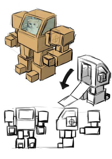 猫 ロボ 段ボール 立体化