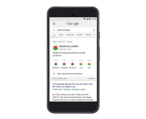 Google 花粉予報 モバイル