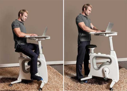 デスク付 フィットネスバイク FlexiSpot