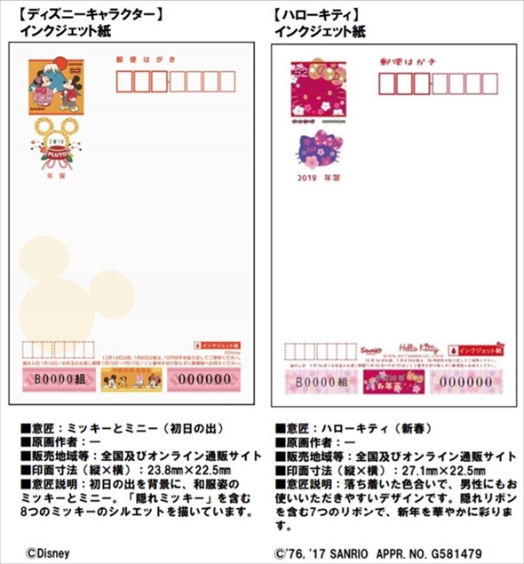 ◇年賀ハガキ◇平成30年◇2018年 ◇ディズニー◇インクジェット◇100枚