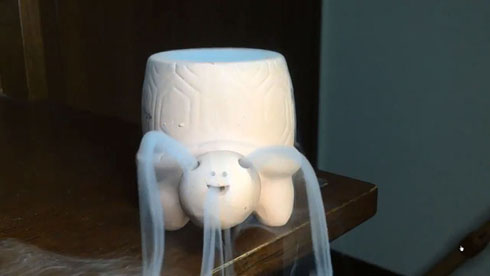 ドライアイスを亀の置物に入れたらシュール