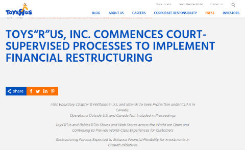 Toys“R”Us 破産