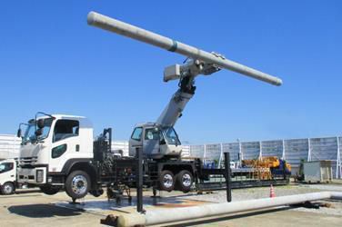 ハンドリング　電柱　アーム　建替　つかむ　掴む　JR西