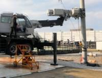 ハンドリング　電柱　アーム　建替　つかむ　掴む　JR西