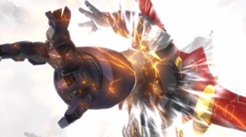 空中戦を展開するマジンガー