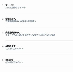 FGO　マーリン　安室奈美恵　何者　Twitter　トレンド