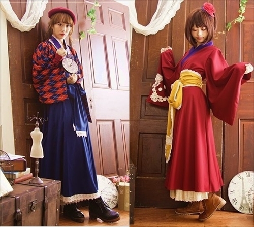 大正浪漫風ワンピース