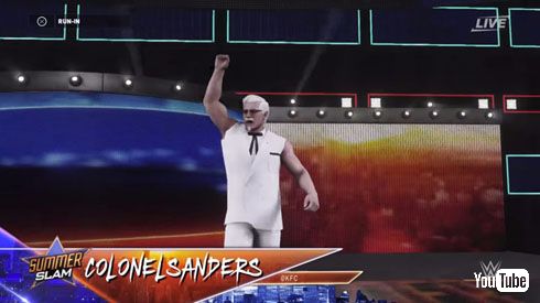 カーネル・サンダース、WWEのプロレスゲームに参戦 強靭な肉体と