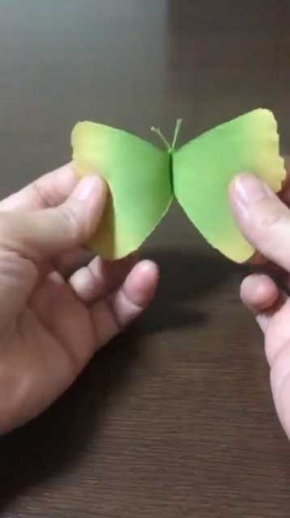 イチョウの葉 蝶 作り方 落ち葉