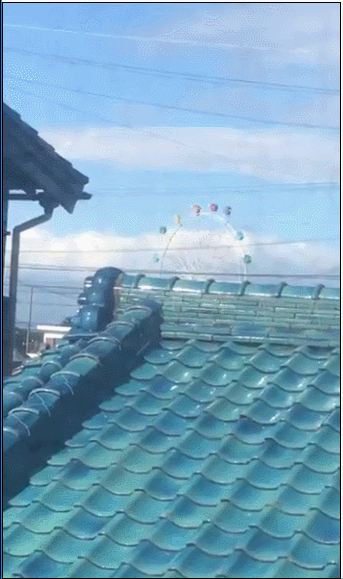 台風　21号　観覧車　南知多ビーチランド　回転　回る　ゴンドラ