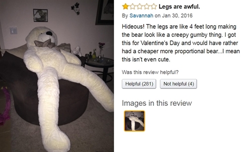 目の錯覚かな？　脚が長すぎてシュールなテディベアが海外で話題に