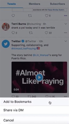 Twitter「あとで読む機能」機能の情報がチラッと公開　保存したツイートは他人から見えない仕様に